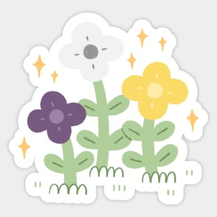 Nonbinary Pride Flowers Sticker